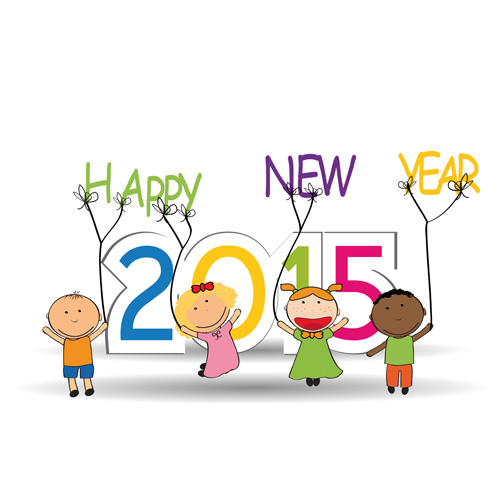 2015 New year and child design vector 06 new year child 2015   