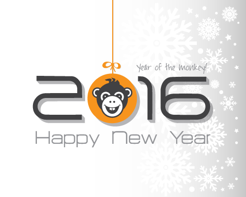 2016 year of the monkey vector material 03 year monkey 2016   