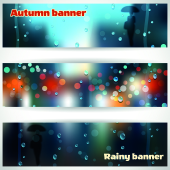 Autumn rain banner vector rain banner autumn   