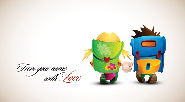 Romantic cartoon characters design vector 01 romantic character cartoon characters cartoon   