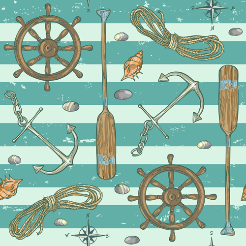 Sea with nautical vector seamless pattern 05 seamless pattern nautical   