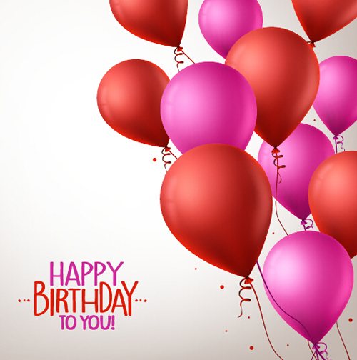 Birthday colorful balloons with white background vector 06 white colorful birthday balloons background   