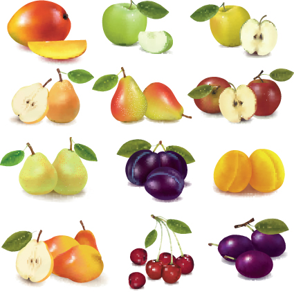 Various Fresh fruit design elements vector 02 Various fruit fresh elements element   