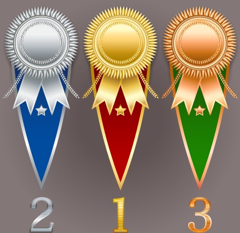 Creative colored award badges vector 05 creative colored badges badge award   