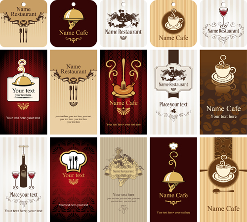 Set of Restaurant & Cafe cards vectot 02 restaurant cards card cafe   