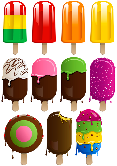 Different colored Ice cream vector 05 ice cream ice different colored   