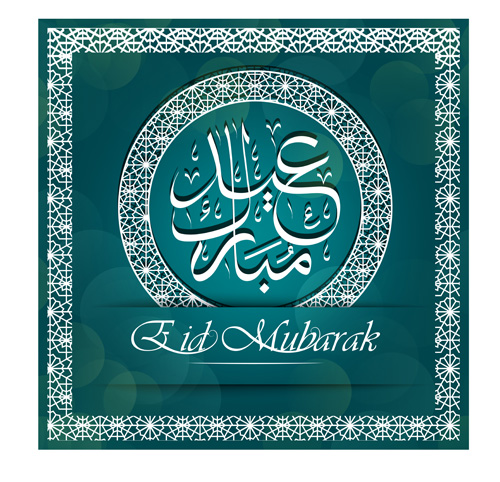 Eid mubarak pattern with halation background vector 02 halation Eid Mubarak background   