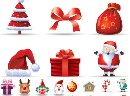 vector cartoon Christmas icons vector icons christmas cartoon   