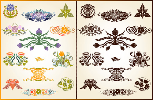 Various Plant Decoration pattern vector 03 Various plant pattern vector pattern decoration   