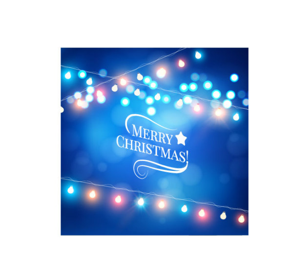 Blue dream christmas background with colored lights vector lights dream colored christmas blue background   