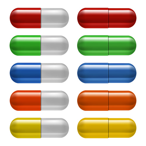 Colored capsule vector set 05 colored capsule   