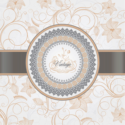 Vintage backgrounds with luxurious Floral vector 01 vintage luxurious floral   