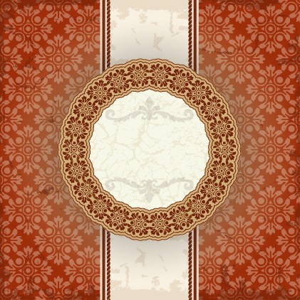 Vintage floral background with round frame vector 01 vintage floral background celebrating background   