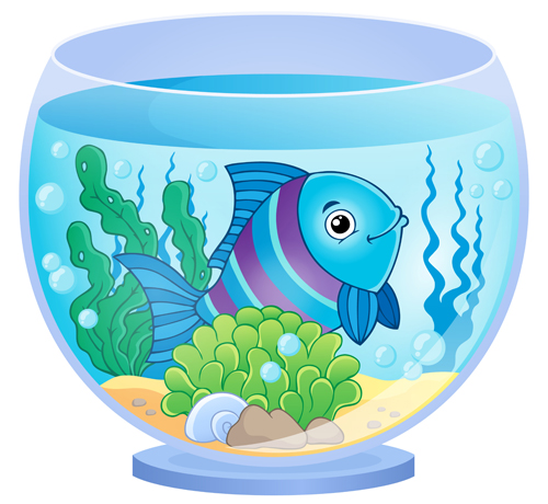 Aquarium with fish cartoon vector set 08 cartoon Aquarium   