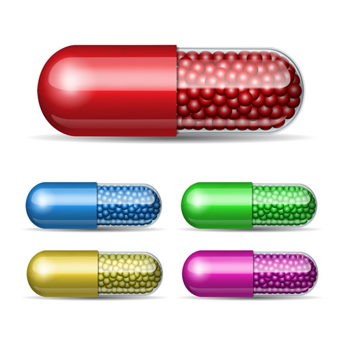 Colored capsule vector set 01 colored capsule   