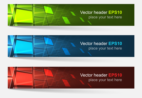 Header banners modern design vectors 03   