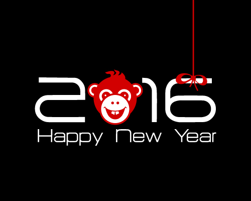 2016 year of the monkey vector material 01 year monkey 2016   