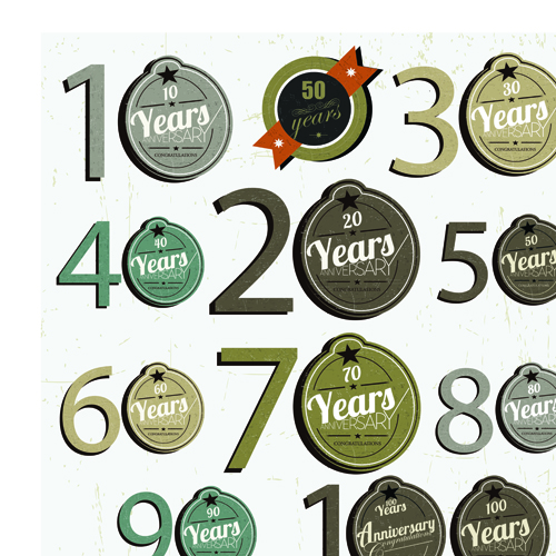 Elements of Anniversary numbers labels vector 02 numbers labels label elements element anniversary   