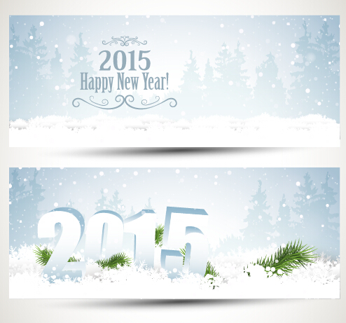 banner 2015 christmas with new year holiday vector 05 new year holiday christmas banner 2015   