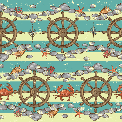 Sea with nautical vector seamless pattern 04 seamless pattern nautical   