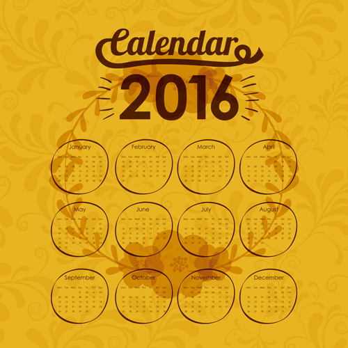 Simple wall calendar 2016 design vectors set 16 wall simple design calendar 2016   