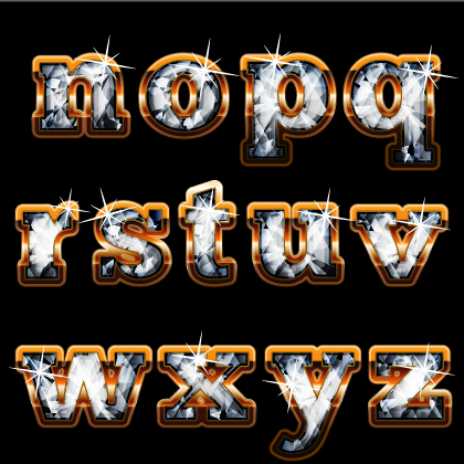 Shiny diamond with golden alphabet vectors 04 shiny golden diamond alphabet   