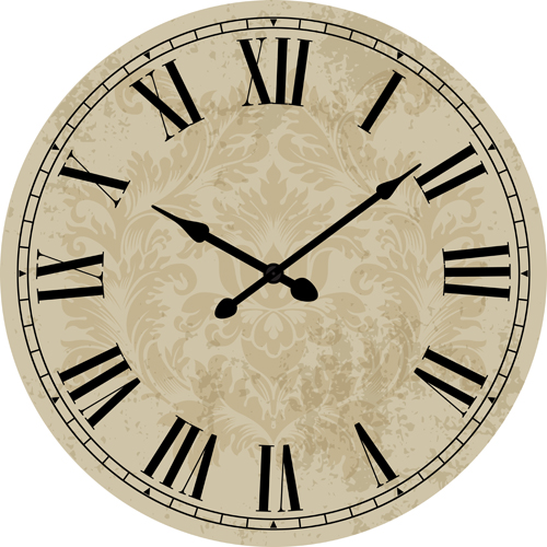 Round clock vintage styles vector material 02 Vintage Style vintage styles round clock   