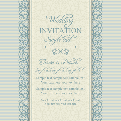 Floral ornate wedding invitation cards vector set 08 wedding ornate invitation cards invitation floral cards   