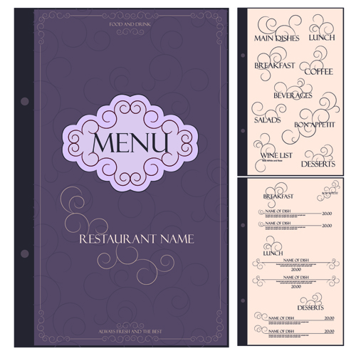 Classic retro restaurant menu cover vector material 01 vector material restaurant menu material classic retro classic   