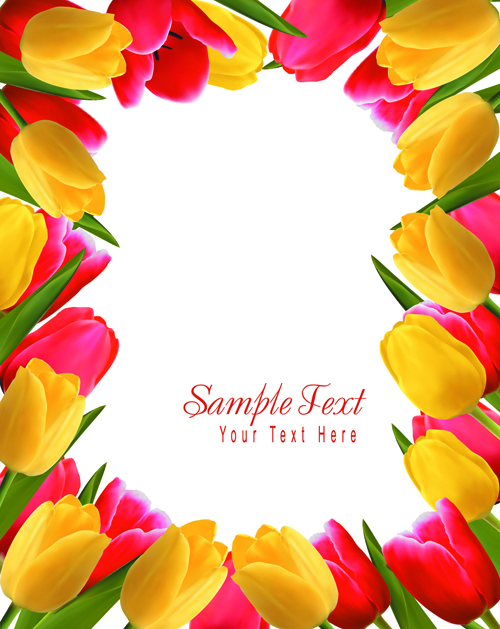 Set of Color Tulips Cards design vector 03 tulips color cards card   