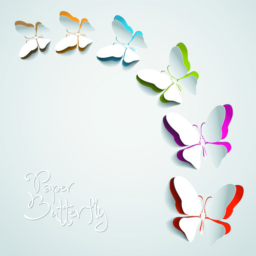 Exquisite paper butterfly vector backgrouns 02 paper exquisite butterfly   