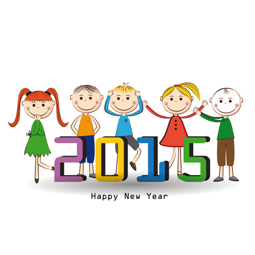 2015 New year and child design vector 01 new year child 2015   