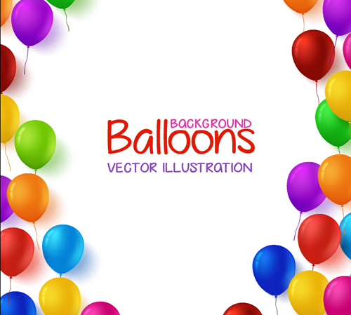 Birthday colorful balloons with white background vector 15 white colorful birthday balloons background   