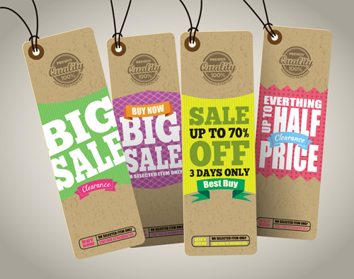 Retro price sale tags vector set 03 tags sale Retro font price   