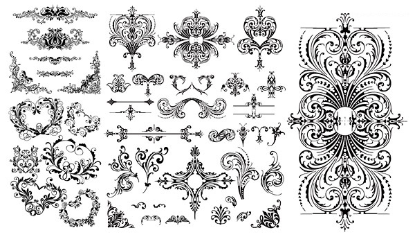 Floral ornaments vector 94585 vector lace utility patterns lines edges   