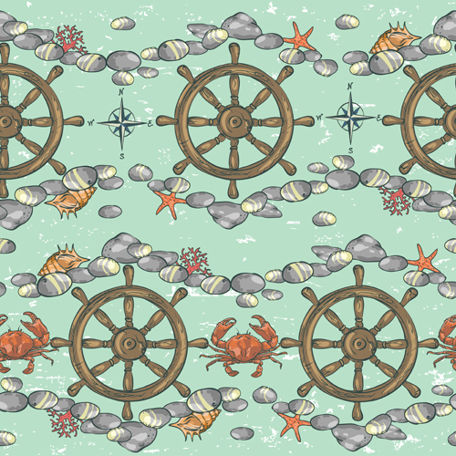 Sea with nautical vector seamless pattern 03 seamless pattern nautical   