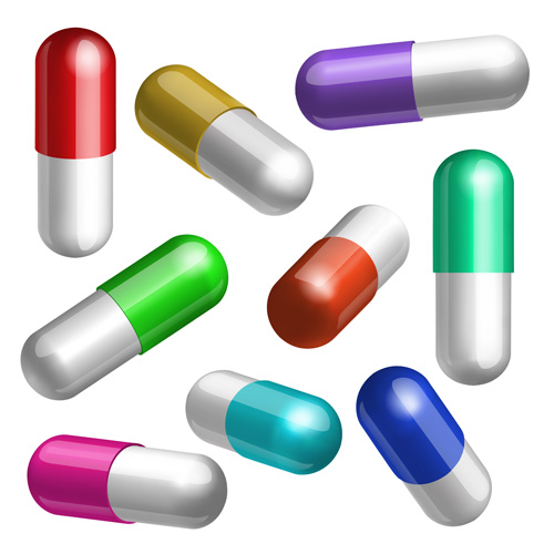 Colored capsule vector set 02 colored capsule   