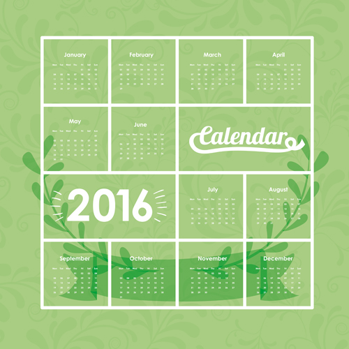 Simple wall calendar 2016 design vectors set 13 wall simple design calendar 2016   