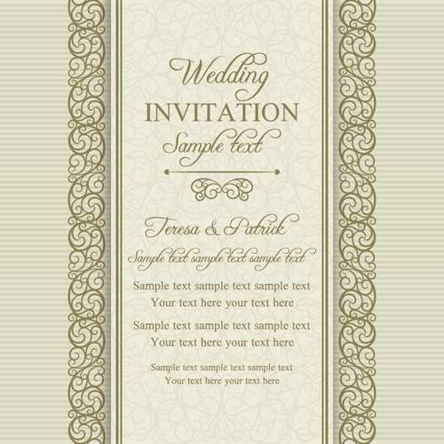Floral ornate wedding invitation cards vector set 02 wedding ornate invitation cards   