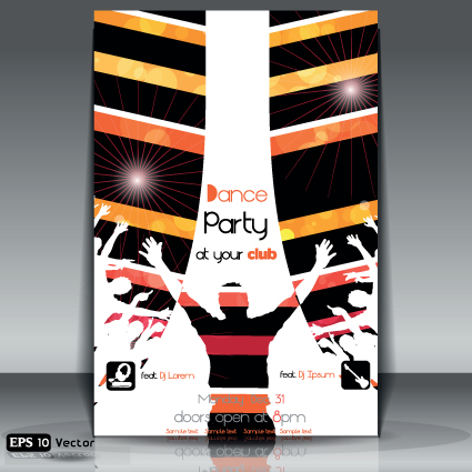 Dance party Flyer cover template vector 04 template party night flyer dance cover   