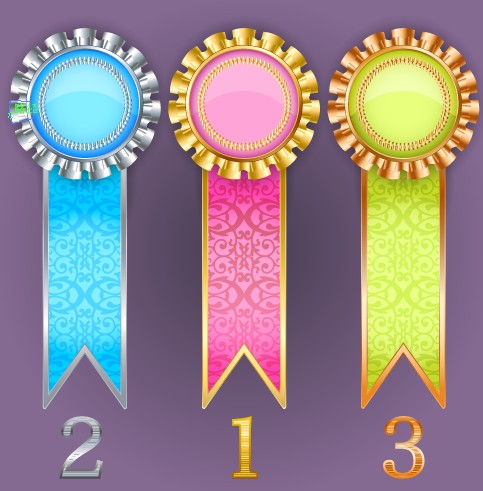 Creative colored award badges vector 03 creative colored badges badge award   