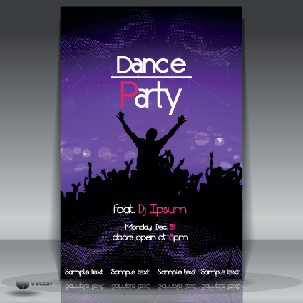 Dance party Flyer cover template vector 05 template night flyer dance cover   