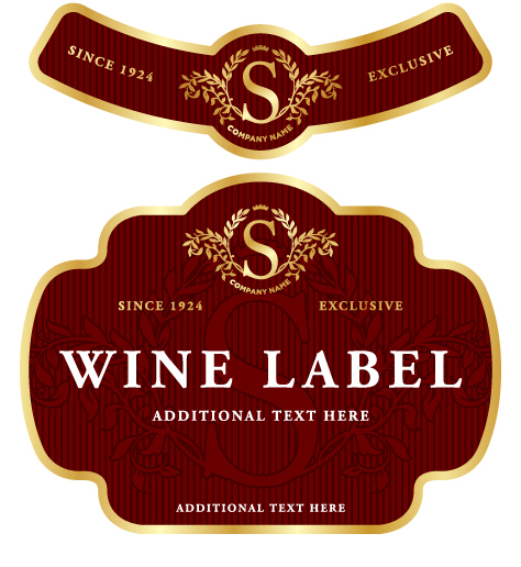 Wine label vintage design vector material set 01 wine vintage label   