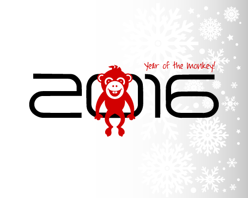 2016 year of the monkey vector material 07 year monkey 2016   