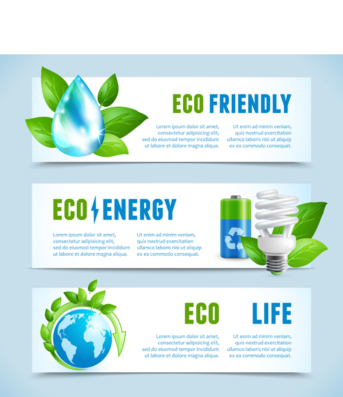 Ecology with energy saving banners vector 01 energy saving energy ecology banners banner   