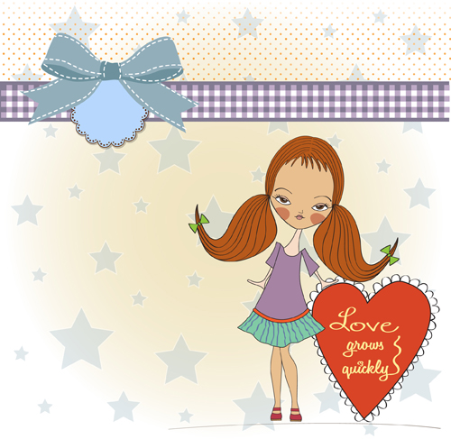 Lovely baby cards vector set 03 pretty lovely cards card   