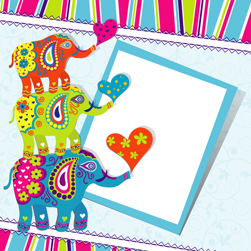 Floral elephants with happy birthday background vector 05 happy birthday happy elephants elephant birthday background vector background   