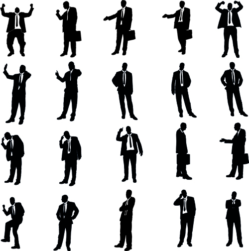 Vector set of businessman silhouettes graphics 03 silhouettes silhouette businessman business   