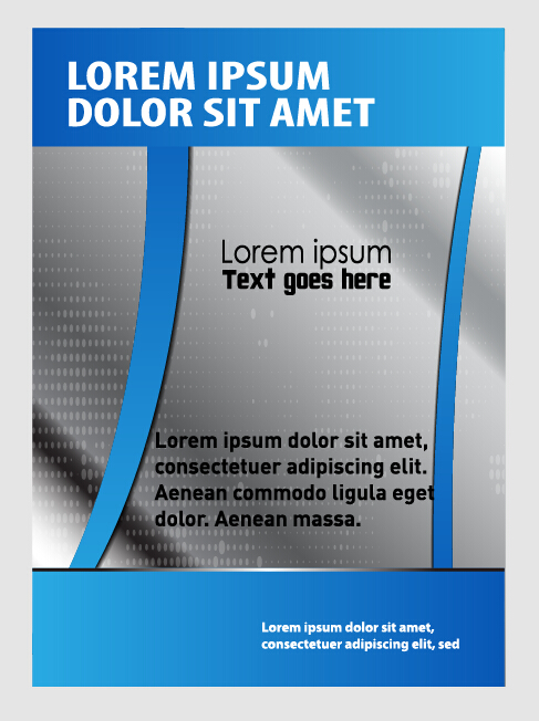 Blue styles brochure or flyer cover template vector 15 template styles flyer brochure blue   