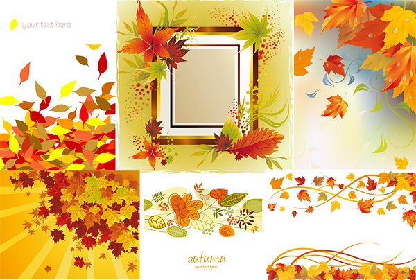 Autumn maple leaf border vector maple leaf border autumn   